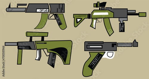 green color weapons group, ectin, action, weapon, vector