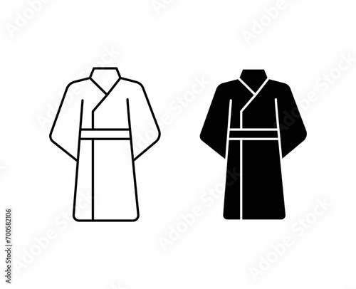 Kimono icon set. vector illustration