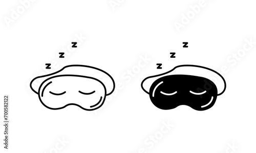 Sleeping mask icon set. vector illustration photo