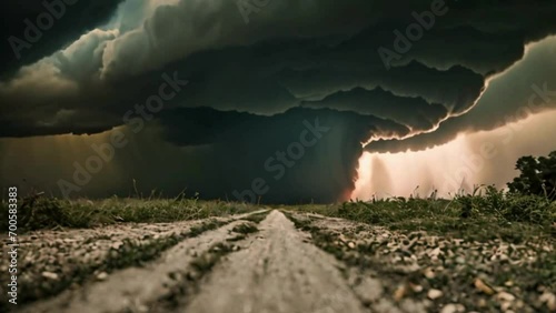 storm over the field, tornado photo