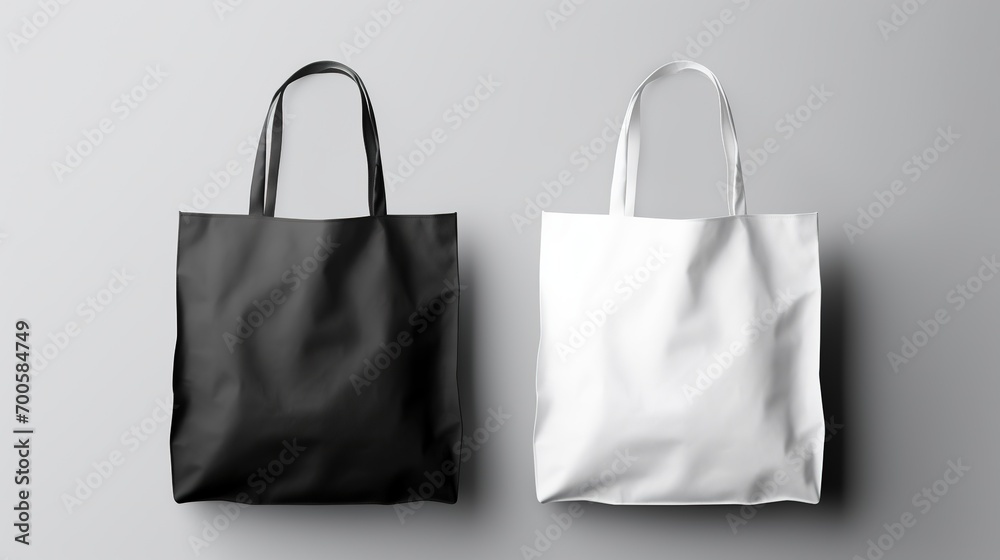 White Black Tote Bags Mockup on Grey Background
White Black Tote Bags Mockup on Grey Background