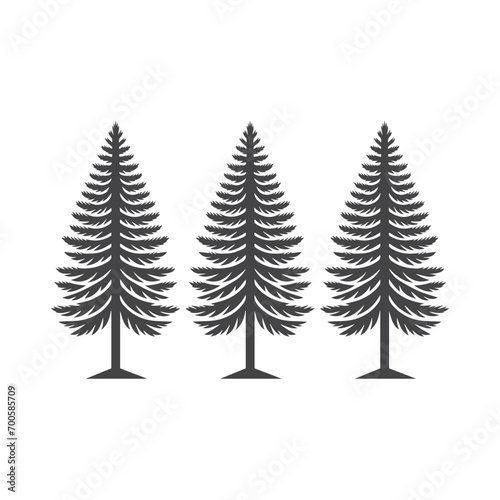 black tree silhouette vector with white background design.