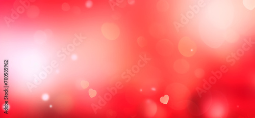Fondo de San Valentín con corazones y luces desenfocados. photo