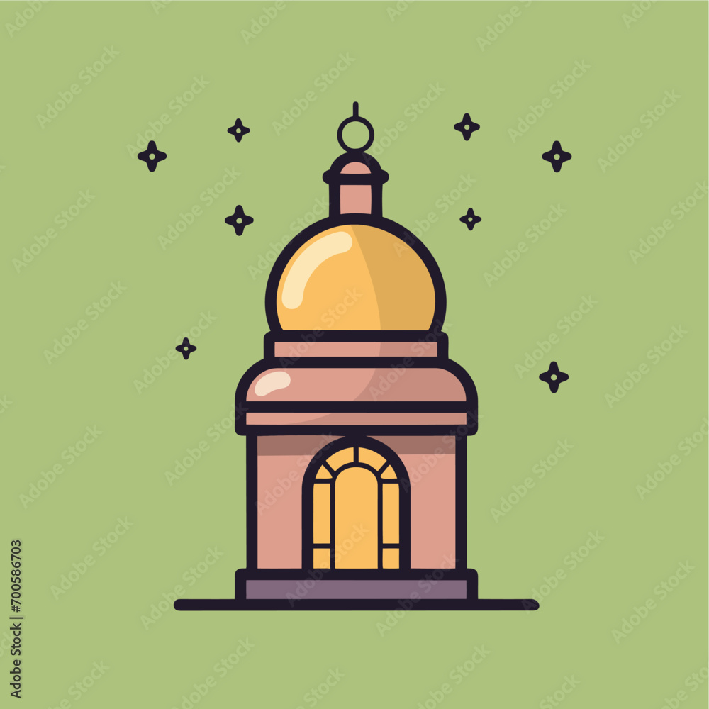 Islamic Lantern Icon Vector