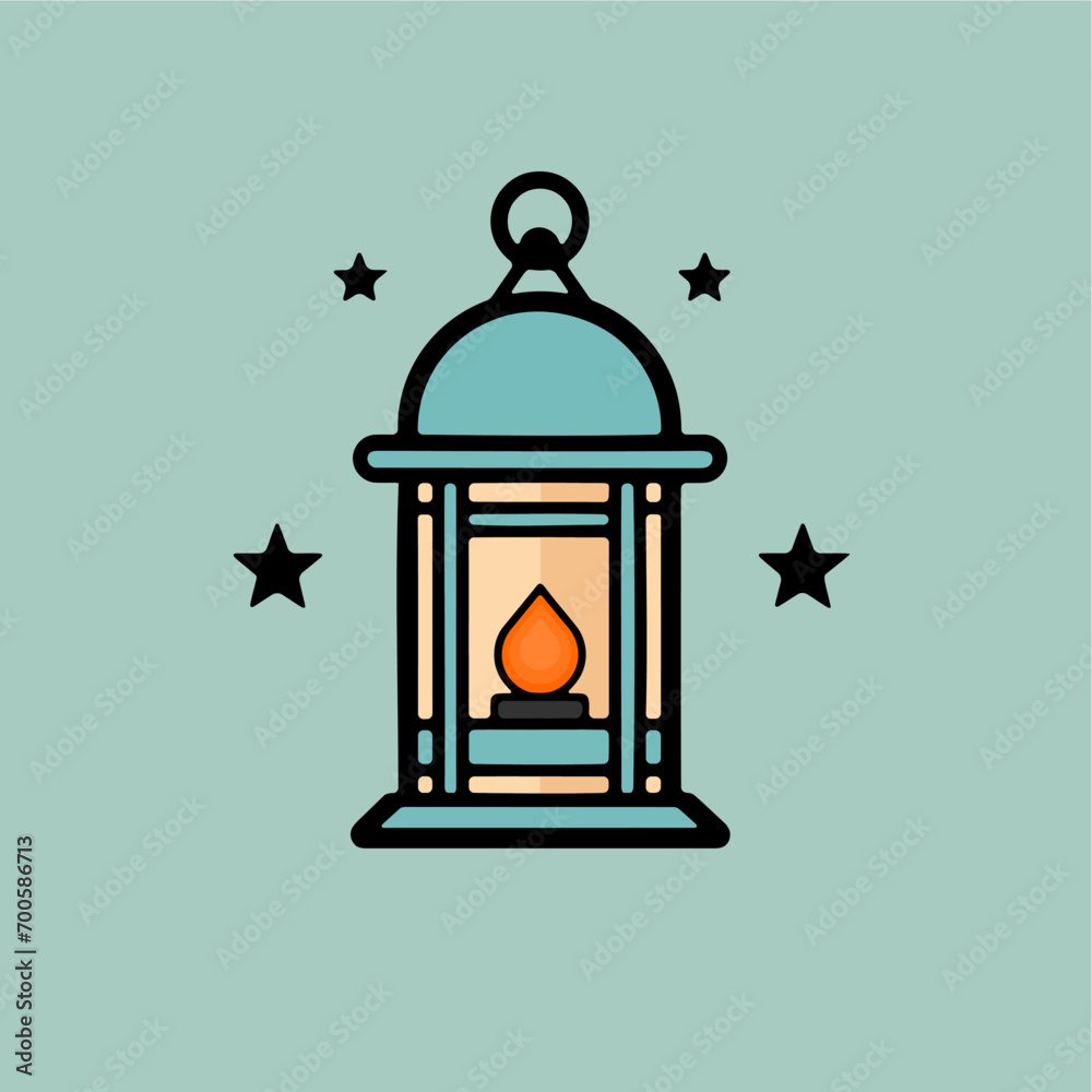 Islamic Lantern Icon Vector