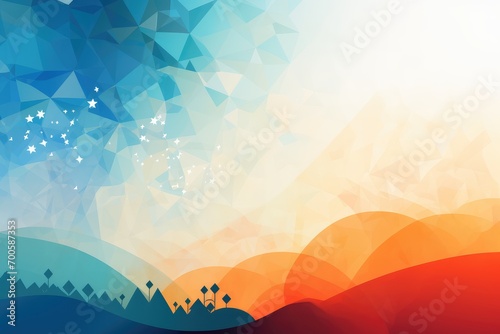 Abstract background with mountains and sun. Abstract background for February 14: Purim  photo