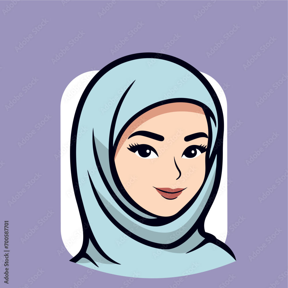 Muslim Woman in Hijab Icon Vector Muslim Woman in Hijab Icon Vector