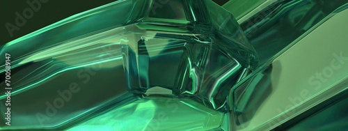 A power stone like an emerald ore. An elegant and modern 3D Rendering abstract background with a mysterious and refreshing feeling.