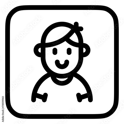 Editable person boy wearing t-shirt avatar vector icon. User, profile, identity, persona. Part of a big icon set family. Perfect for web and app interfaces, presentations, infographics, etc