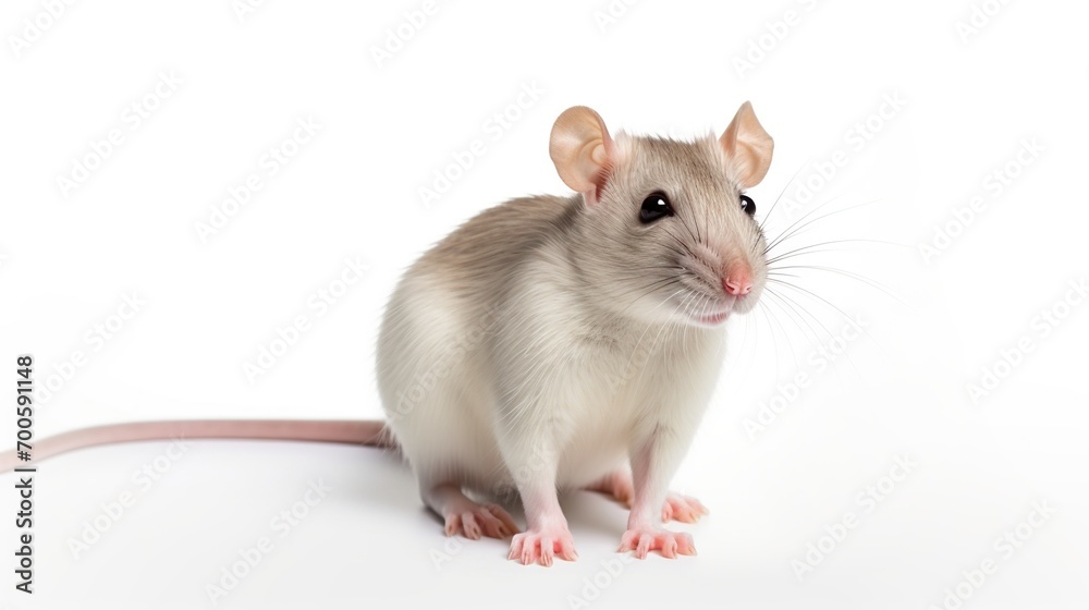 Rat on White Background. Animal, Mammal
