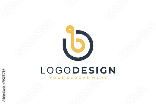 Minimalist modern abstract letter B logo vector