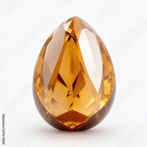 Topaz stone Egg shape on white background photo