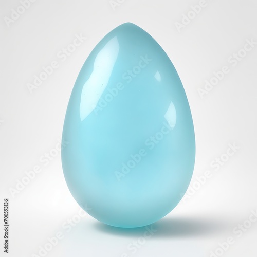 Aquamarine stone Egg shape on white background