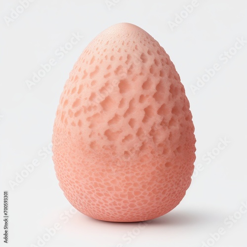 Coral stone Egg shape on white background
