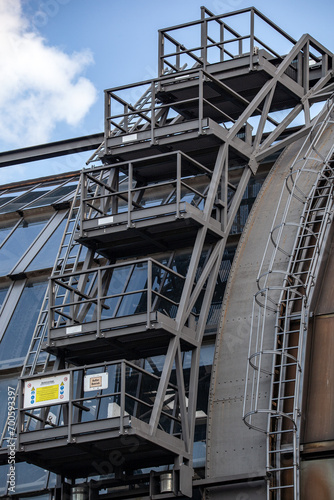 Scaffold for Cleaning Team on the Glass Roof of Hamburg Central Station