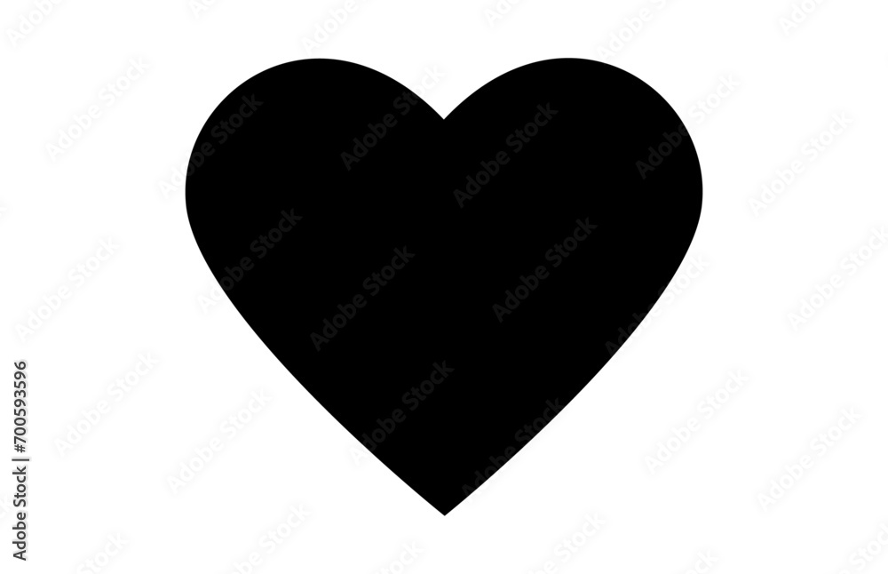 Obraz premium Black heart vector icon.