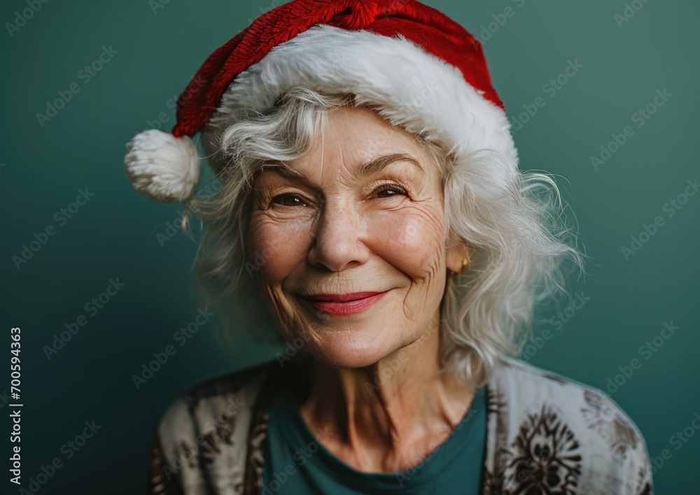 happy smiling beauty lady with Santa hat in Christmas background happy smiling beauty lady with Santa hat in Christmas background