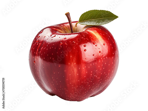 A Apple Fruit and a half cut Apple Fruit on white background