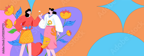3.12 International Women's Day professional women flat character vector concept operation hand drawn illustration

