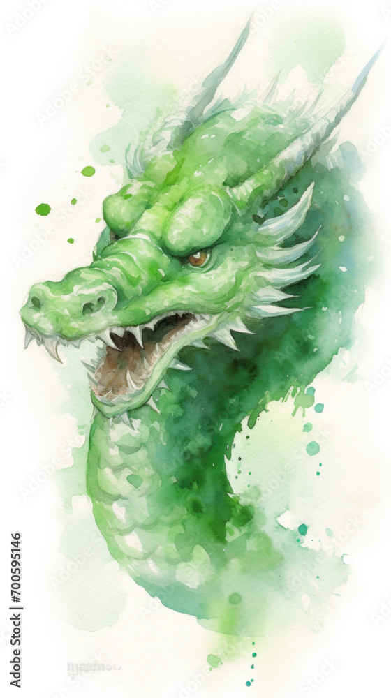 Naklejka premium A green dragon, Chinese new year 2024 background , Year of the Green Dragon.