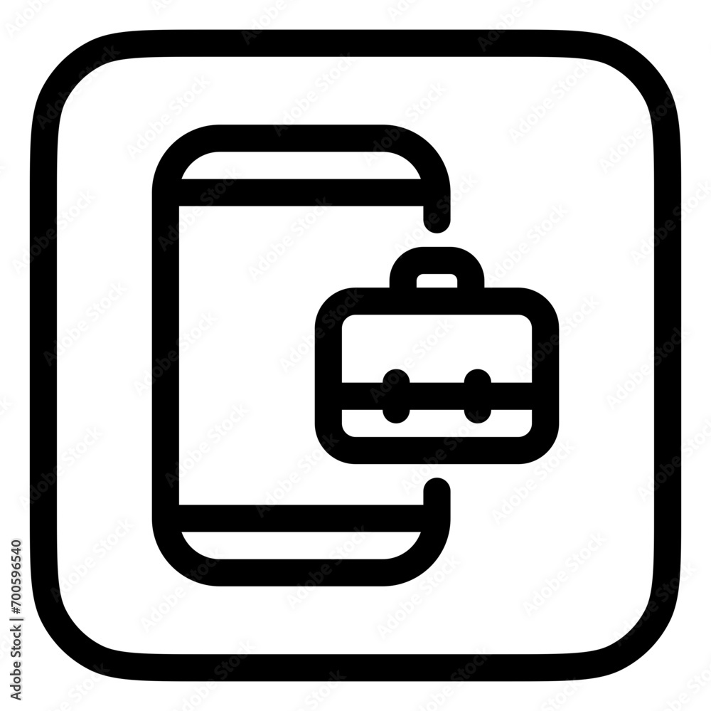 Editable job search app, briefcase, phone, online portfolio vector icon. Business, work, office. Part of a big icon set family. Perfect for web and app interfaces, presentations, infographics, etc Editable job search app, briefcase, phone, online portfolio vector icon. Business, work, office. Part of a big icon set family. Perfect for web and app interfaces, presentations, infographics, etc