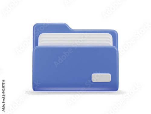 Folder with file management concept 3d vector icon illustration