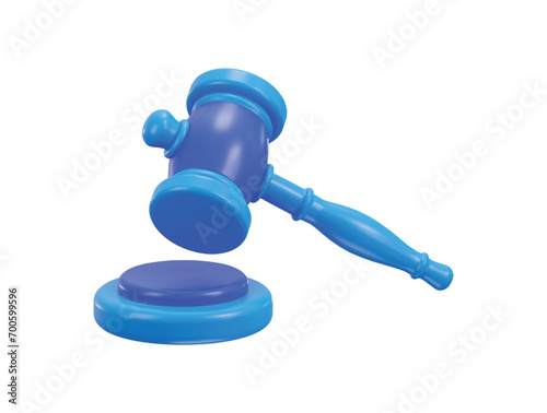 3d judge gavel icon or 3d judgement hammer law gavel icon illustration