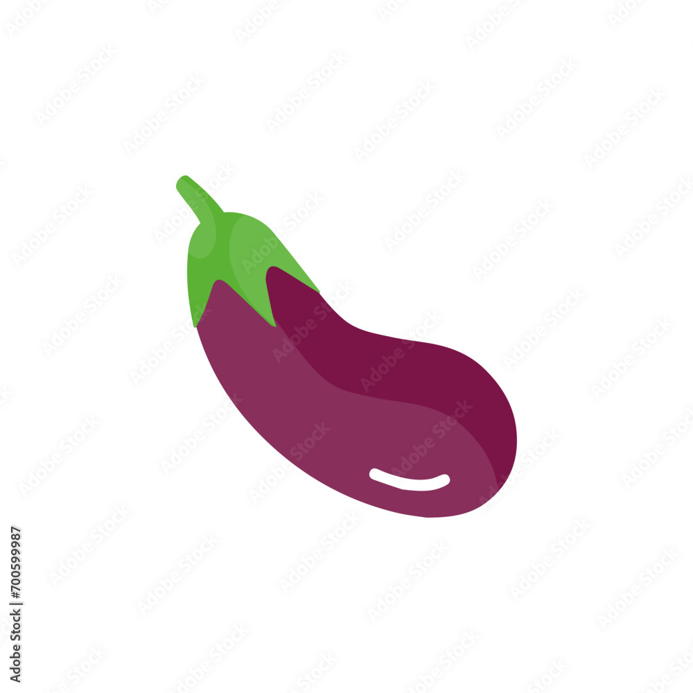 Eggplant vegetable icon. Flat cartoon aubergine isolated on white background. Cartoon eggplant emoji icon, aubergine symbol. Vector vegetable clip art illustration. Eggplant vegetable icon. Flat cartoon aubergine isolated on white background. Cartoon eggplant emoji icon, aubergine symbol. Vector vegetable clip art illustration.