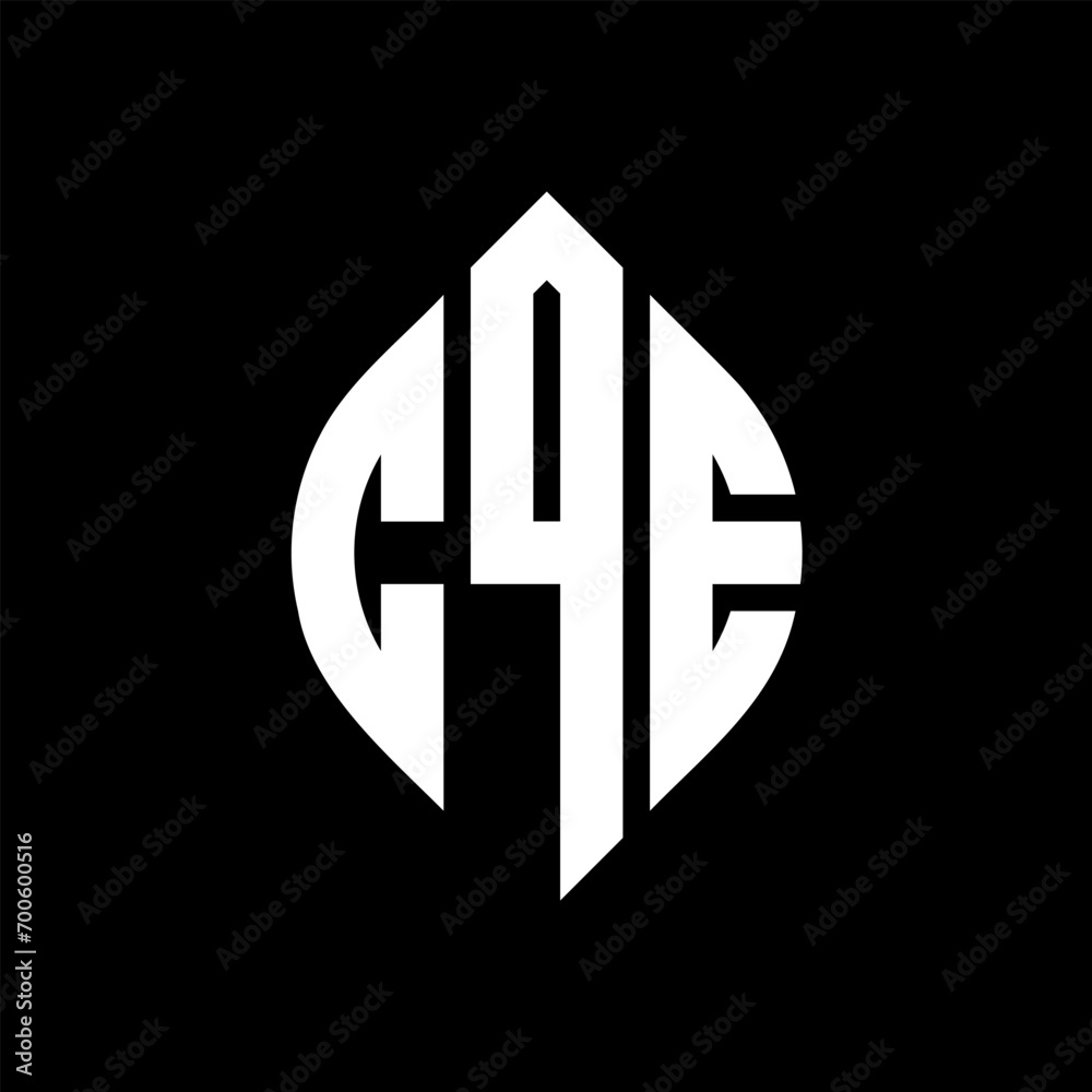 CQE circle letter logo design with circle and ellipse shape. CQE ellipse letters with typographic style. The three initials form a circle logo. CQE Circle Emblem Abstract Monogram Letter Mark Vector. CQE circle letter logo design with circle and ellipse shape. CQE ellipse letters with typographic style. The three initials form a circle logo. CQE Circle Emblem Abstract Monogram Letter Mark Vector.