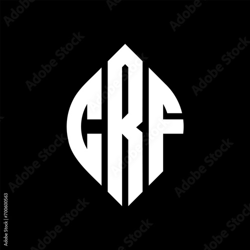 CRF circle letter logo design with circle and ellipse shape. CRF ellipse letters with typographic style. The three initials form a circle logo. CRF Circle Emblem Abstract Monogram Letter Mark Vector. photo