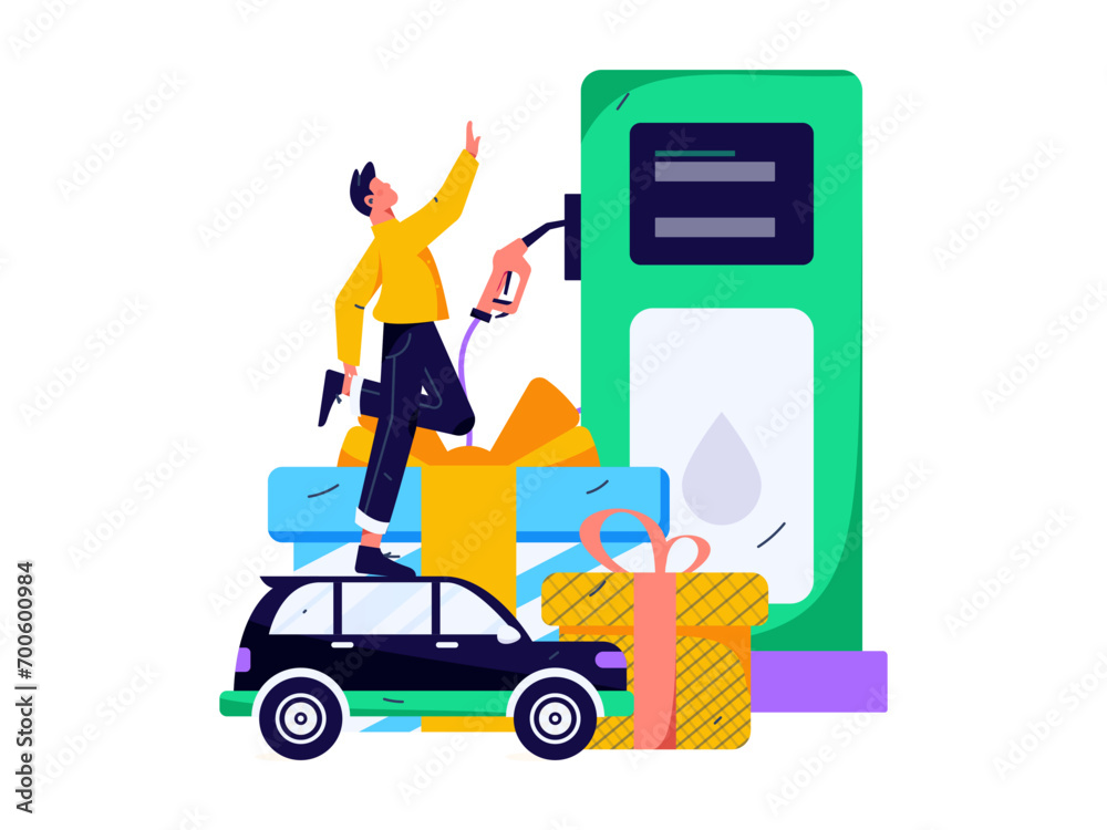 Vector Internet operation hand-drawn illustration of people getting discounts for refueling their cars
Vector Internet operation hand-drawn illustration of people getting discounts for refueling their cars