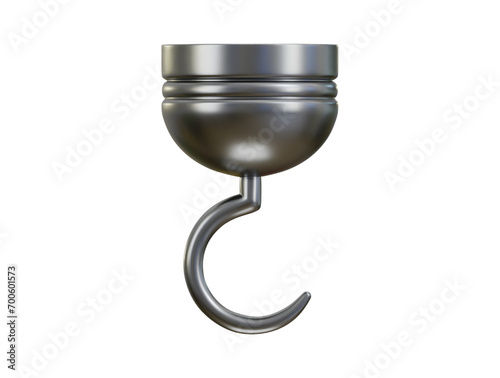 Pirate hook icon 3d rendering vector illustration