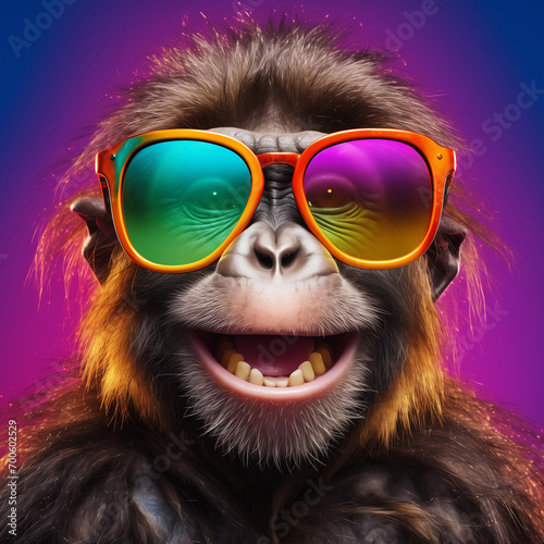 a monkey wearing sunglasses © Anatolie