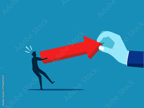 fight over red arrows vector illustration
