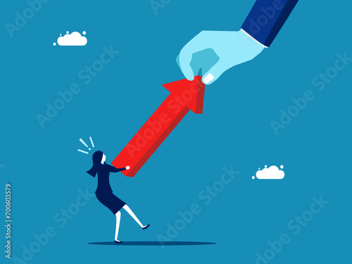 fight over red arrows vector illustration
