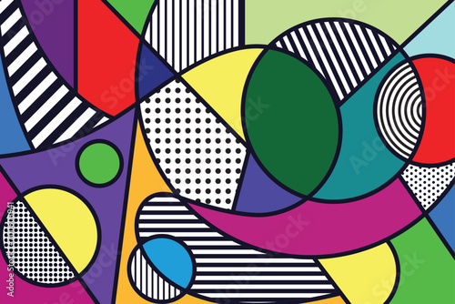 Pop Art vector image. Pop-art geometric colourful.Color splash abstract background for design.	
