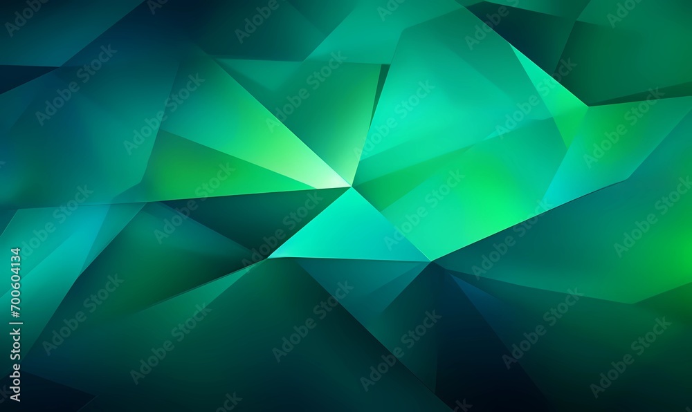 abstract green background with triangles - obrazy, fototapety, plakaty 