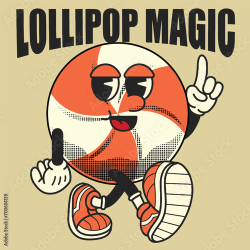 Lollipop Character Design With Slogan Lollipop magic