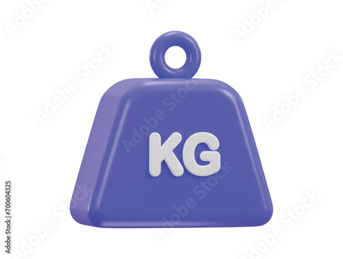 3d kilogram weight icon. metal old kg weight sign. metal weight kilogram heavy icon