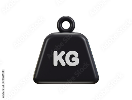 3d kilogram weight icon. metal old kg weight sign. metal weight kilogram heavy icon