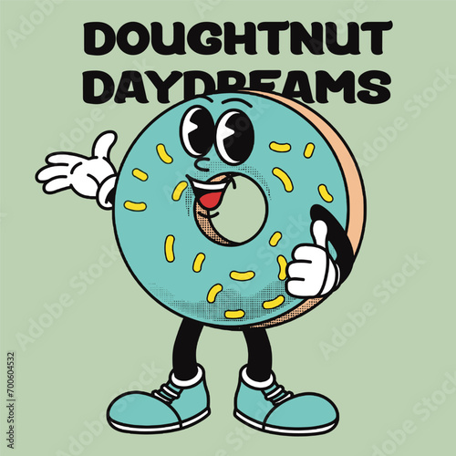 Donuts Character Design With Sloga Doughtnut day dreams