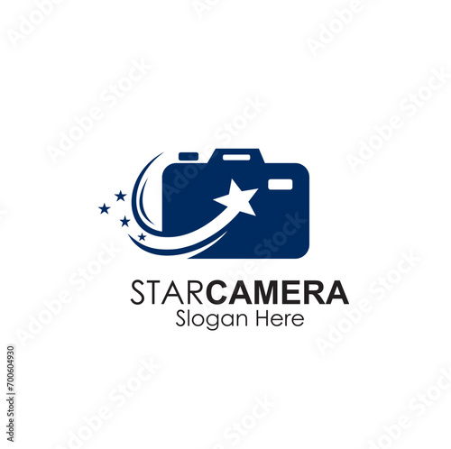 star camera logo design concept photo