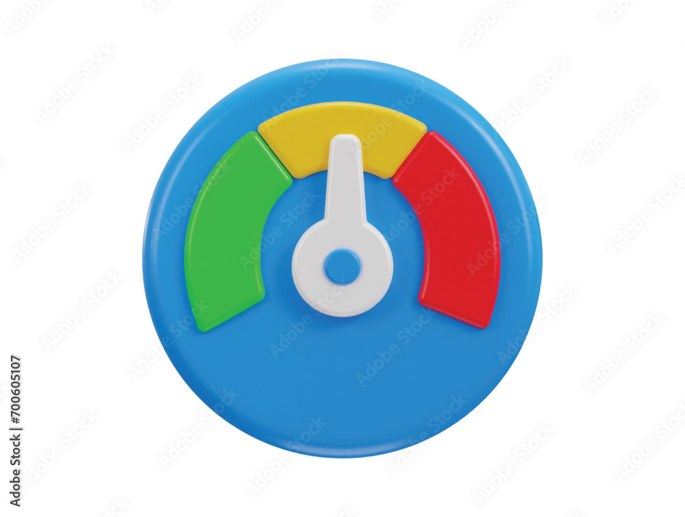 Speedometer with arrow and dashboard icon 3d render Speedometer with arrow and dashboard icon 3d render