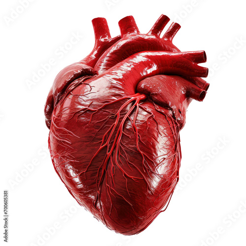 Real human heart isolated on white background photo