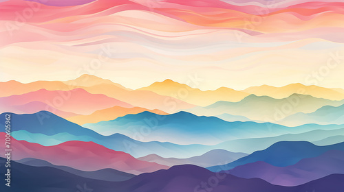 Colorful background of mountains. A Spectrum of multi colored background aligned 