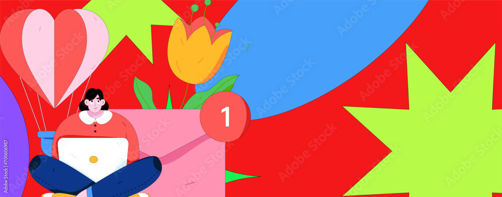 Happy Valentine's Day flat character vector concept business hand drawn illustration
Happy Valentine's Day flat character vector concept business hand drawn illustration