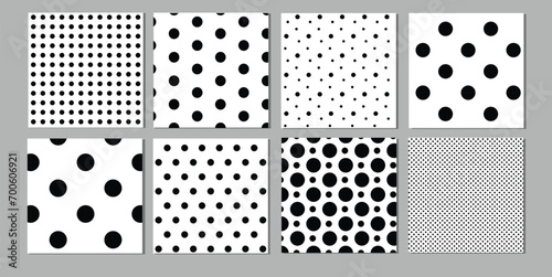 Polka dot pattern set vector photo