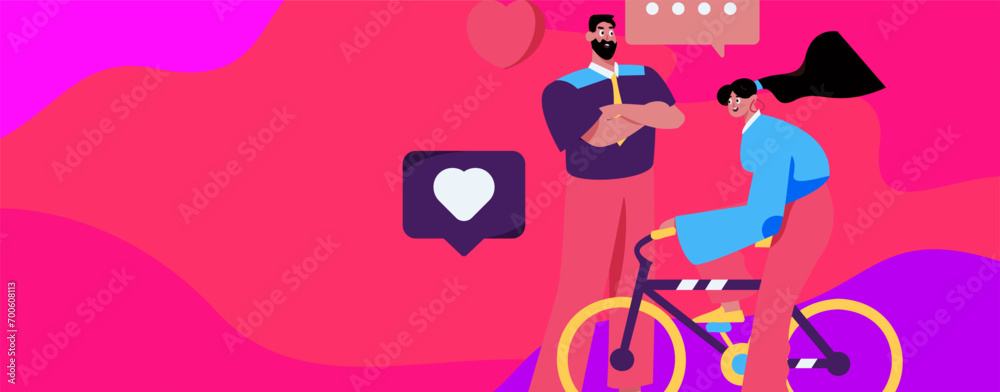 Happy Valentine's Day flat character vector concept business hand drawn illustration
Happy Valentine's Day flat character vector concept business hand drawn illustration