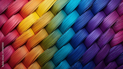 Colorful background of ropes. A Spectrum of multi colored background aligned 