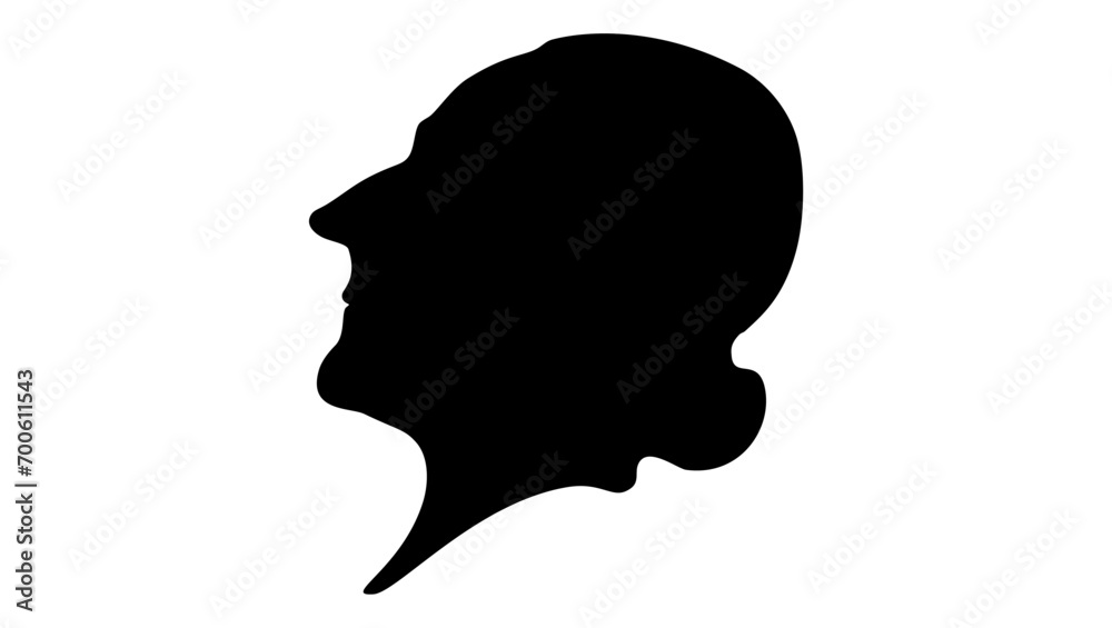 Johann Kaspar Lavater, black isolated silhouette Johann Kaspar Lavater, black isolated silhouette